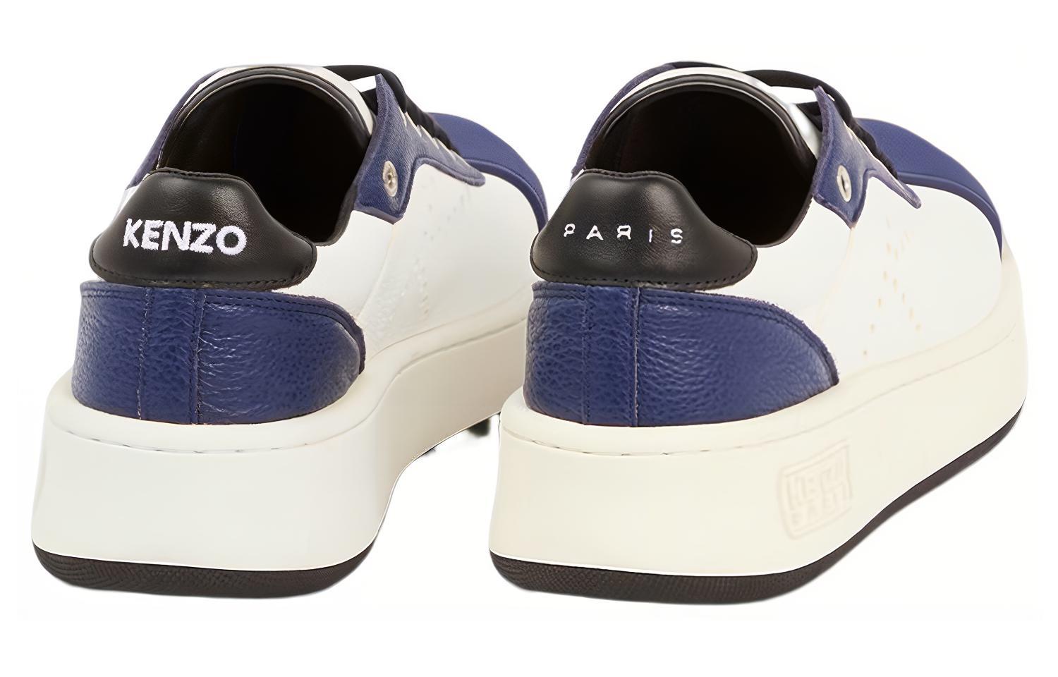 Kenzo Nigo Leather Lace-Up Low-Top Sneaker 'Blue White' 圖 4
