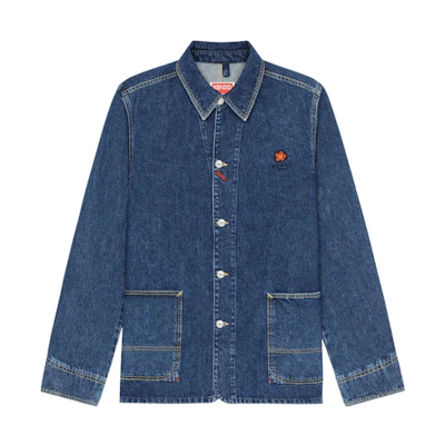 KENZO Nigo SS22 BOKE Flower Embroidered Denim Jacket Blue FC55DV101CEB-76