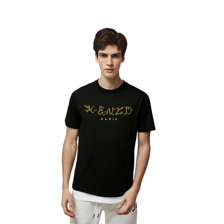 Shop KENZO x Nigo SS22 Tiger Tail Capsule Logo Tee Hitam T-Shirt. FC55TS407CSL-99