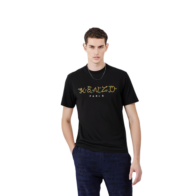 Details for KENZO x Nigo SS22 Tiger Tail Capsule Logo Tee Hitam T-Shirt. FC55TS407CSL-99