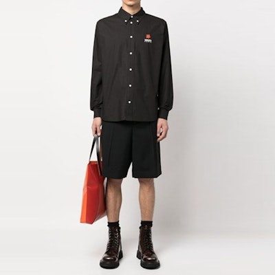 KENZO x Nigo SS23 Black Floral Embroidered Long Sleeve Shirt. FD55CH4109LH-99 Shop KENZO x Nigo SS23 Black Floral Embroidered Long Sleeve Shirt. FD55CH4109LH-99