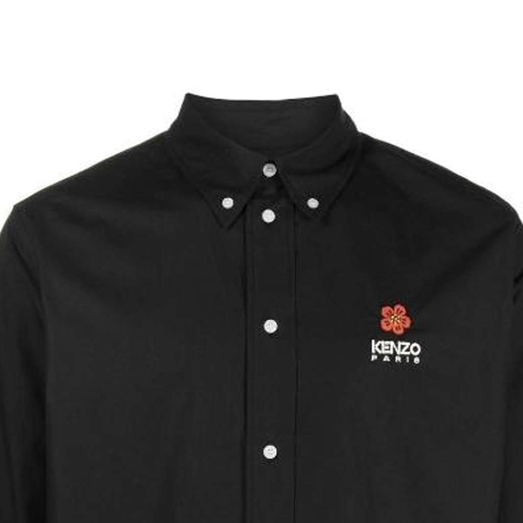 Sizing ケンゾー x ニゴ SS23 ブラック フローラル刺繍 長袖シャツ FD55CH4109LH-99