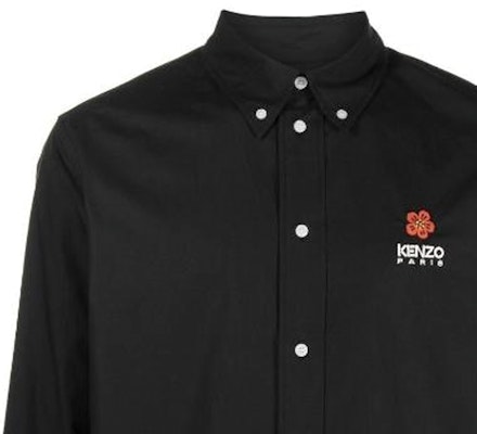 KENZO x Nigo SS23 Black Floral Embroidered Long Sleeve Shirt. FD55CH4109LH-99 Cheap KENZO x Nigo SS23 Black Floral Embroidered Long Sleeve Shirt. FD55CH4109LH-99