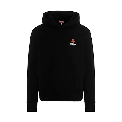 KENZO Nigo SS23 Black Hoodie with Floral Logo Print for Men. FD55SW4414MF-99J