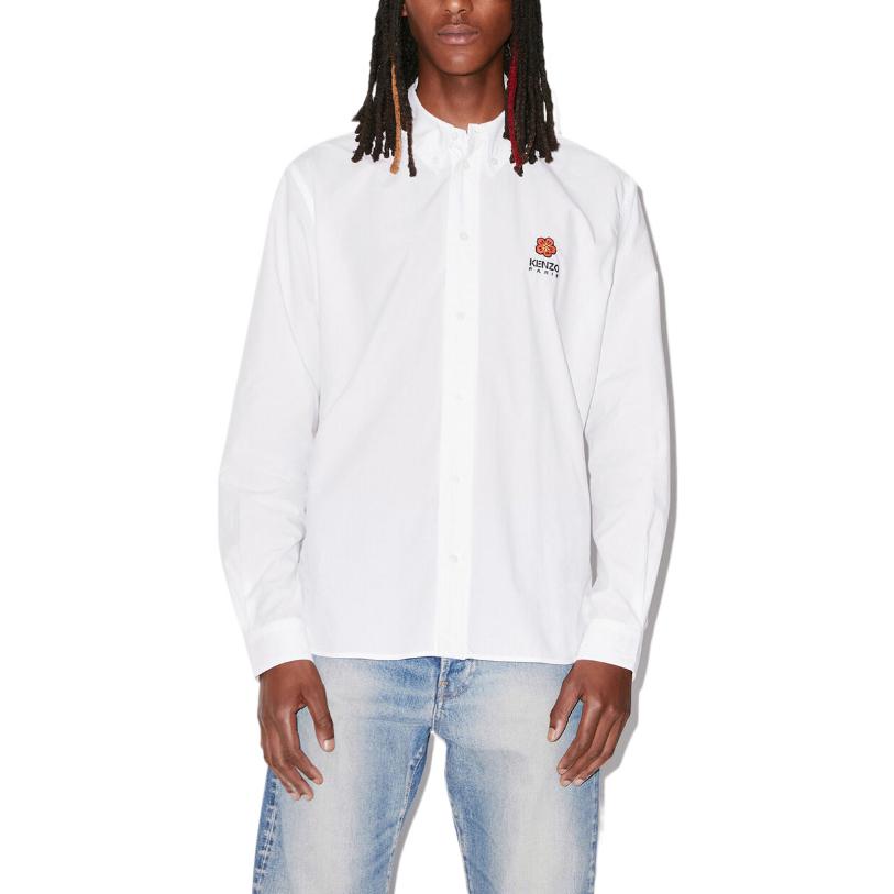 Shop KENZO x Nigo SS23 ボケフラワー刺繍 長袖シャツ ユニセックス ホワイト FD55CH4109LO-01