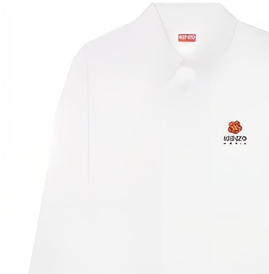 KENZO x Nigo SS23 Boke Flower Embroidered Long Sleeve Shirt Unisex White FD55CH4109LO-01 Details for KENZO x Nigo SS23 Boke Flower Embroidered Long Sleeve Shirt Unisex White FD55CH4109LO-01