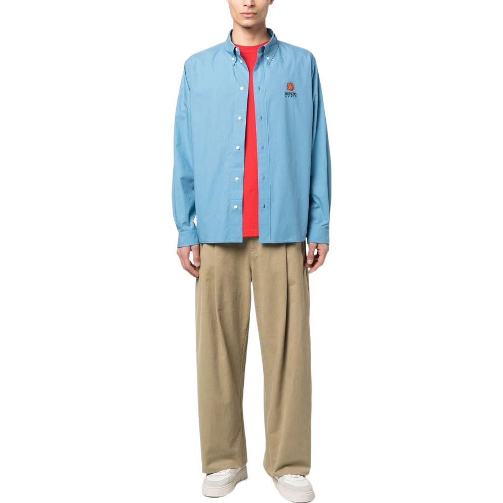 Lookbook KENZO x Nigo SS23 フローラル刺繍襟付き長袖シャツ ブルー FD55CH4109LH-69