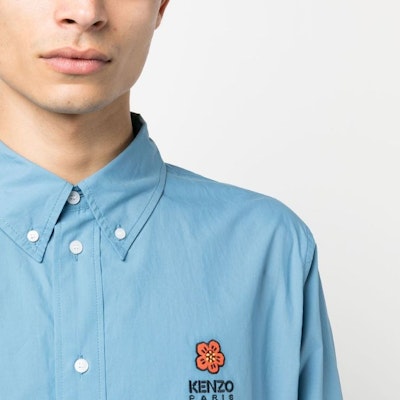KENZO x Nigo SS23 蓝色花卉刺绣长袖衬衫 FD55CH4109LH-69 Details for KENZO x Nigo SS23 蓝色花卉刺绣长袖衬衫 FD55CH4109LH-69