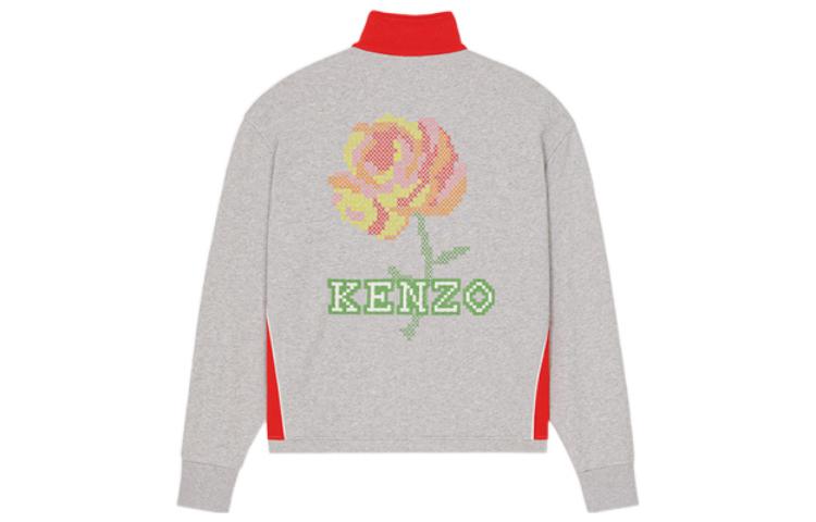 KENZO Nigo SS23 Pixel Flower Print Pullover Sweatshirt Grey (Unisex) FD55SW4854MA-94A