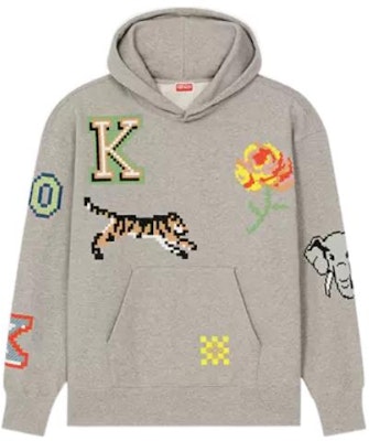 KENZO x Nigo SS23 픽셀 타이거 로고 후디 풀오버 펄 그레이. FD55SW4674ME-94 Order KENZO x Nigo SS23 픽셀 타이거 로고 후디 풀오버 펄 그레이. FD55SW4674ME-94