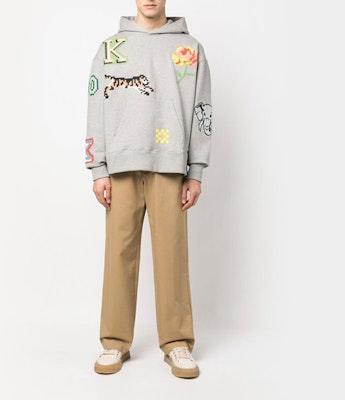 KENZO x Nigo SS23 픽셀 타이거 로고 후디 풀오버 펄 그레이. FD55SW4674ME-94 Shop KENZO x Nigo SS23 픽셀 타이거 로고 후디 풀오버 펄 그레이. FD55SW4674ME-94