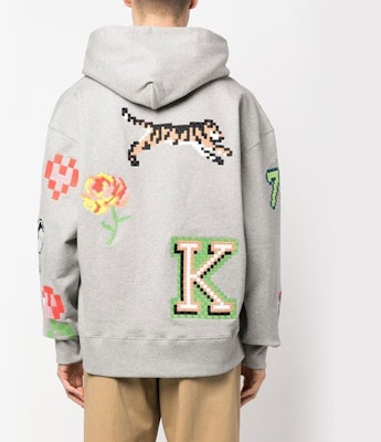 KENZO x Nigo SS23 픽셀 타이거 로고 후디 풀오버 펄 그레이. FD55SW4674ME-94 Purchase KENZO x Nigo SS23 픽셀 타이거 로고 후디 풀오버 펄 그레이. FD55SW4674ME-94