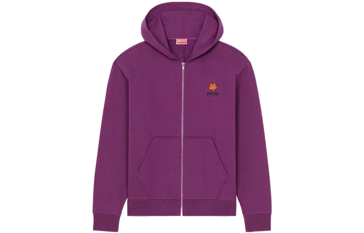 KENZO Nigo SS23 Purple Letter Logo Floral Print Zip-Up Sweatshirt Men FD55SW4424MF-83