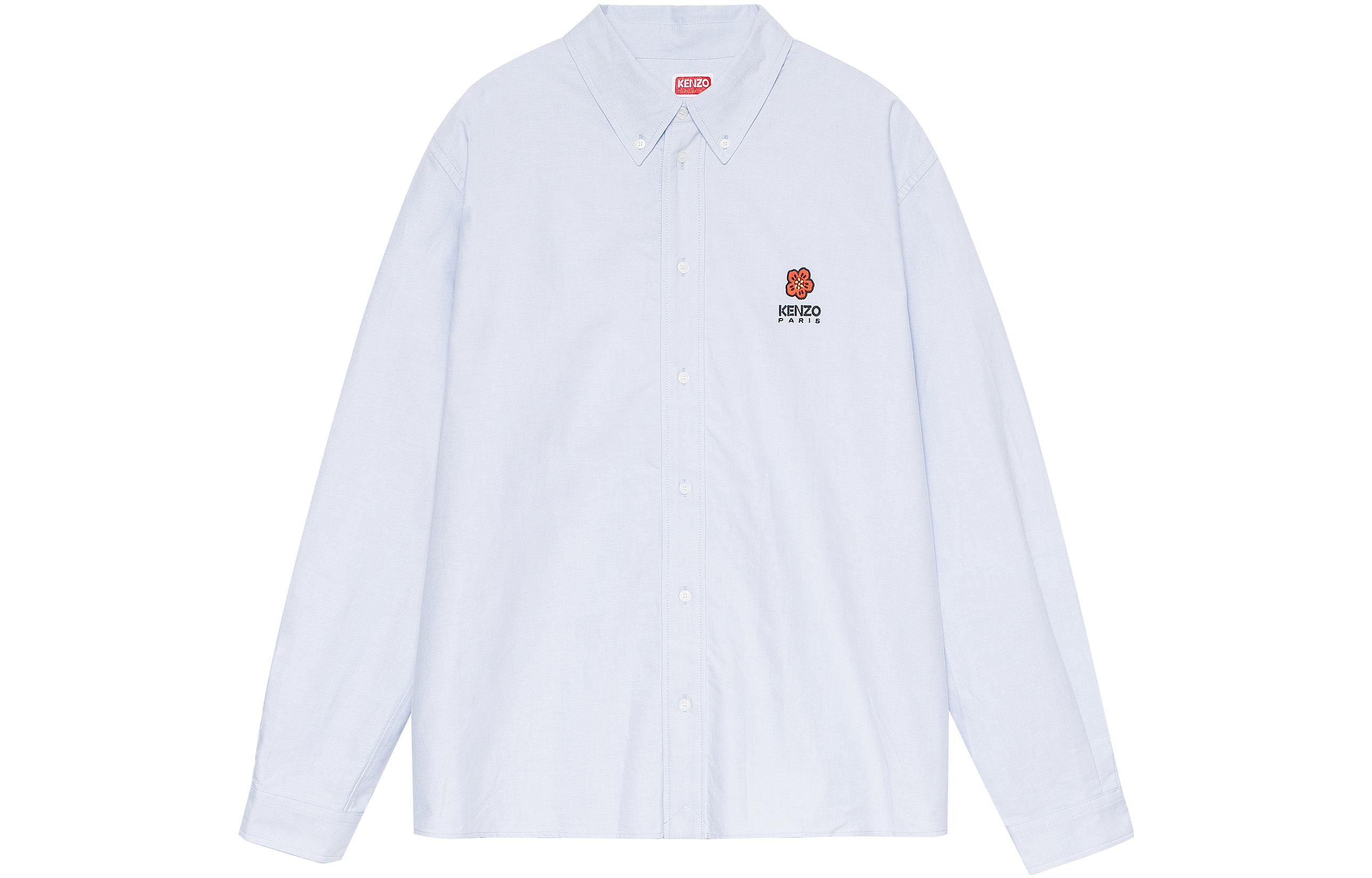KENZO x Nigo SS23 Unisex Light Blue Embroidered Long Sleeve Shirt. FD55CH4109LO-64-BU