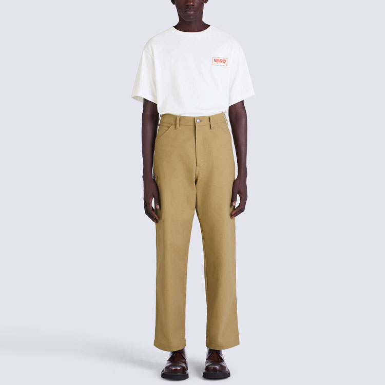 Shop KENZO x Nigo Western Flower Capsule Beige  Workwear Trousers. FC65PA3639RC-11
