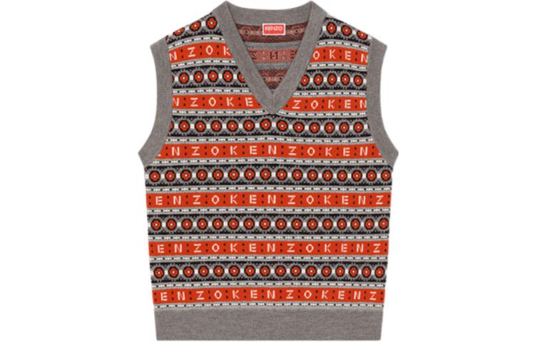 Order 겐조 x 니고 웨스턴 플라워 FW22 메리노 울 브이넥 베스트 레드 캡슐 시리즈 FC65PU3223CJ-21