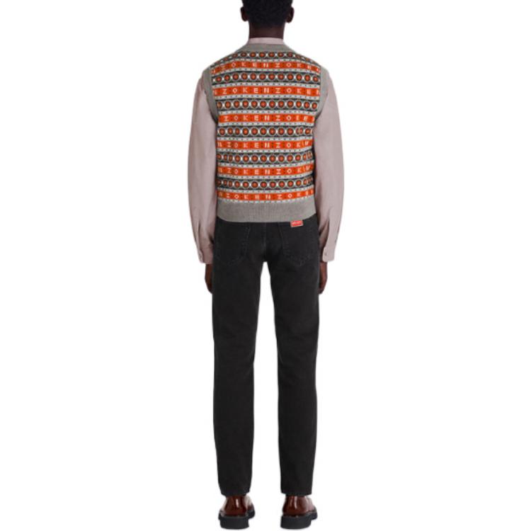 Purchase 겐조 x 니고 웨스턴 플라워 FW22 메리노 울 브이넥 베스트 레드 캡슐 시리즈 FC65PU3223CJ-21