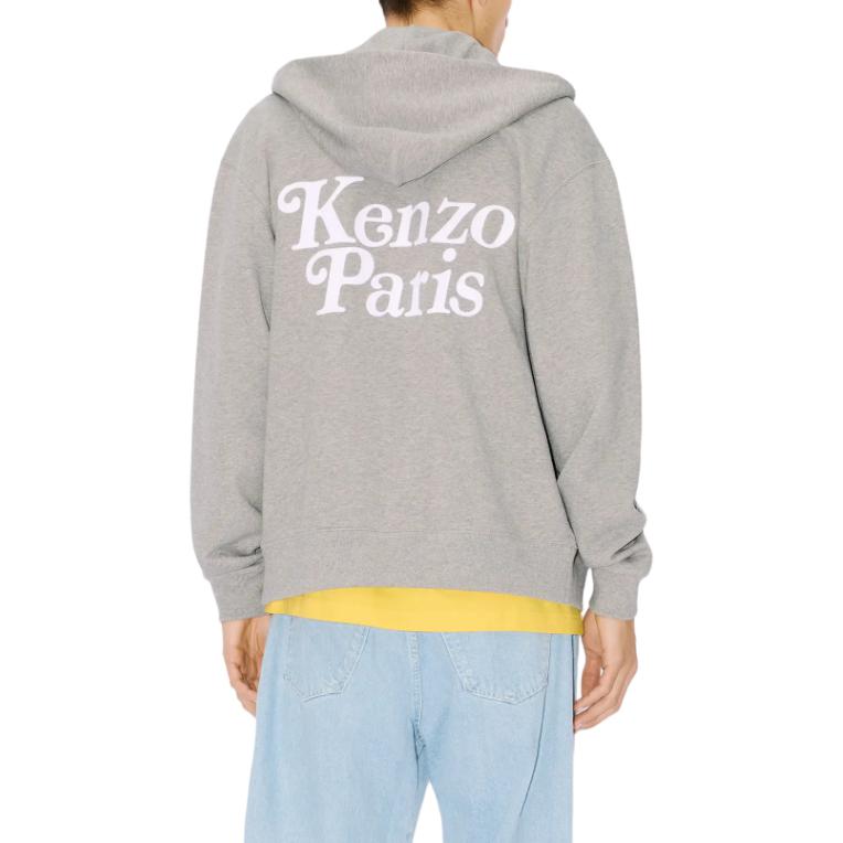 KENZO VERDY SS24 Letter Print Zip Hoodie Mens Grey. FE55SW2104MG-94 圖 5