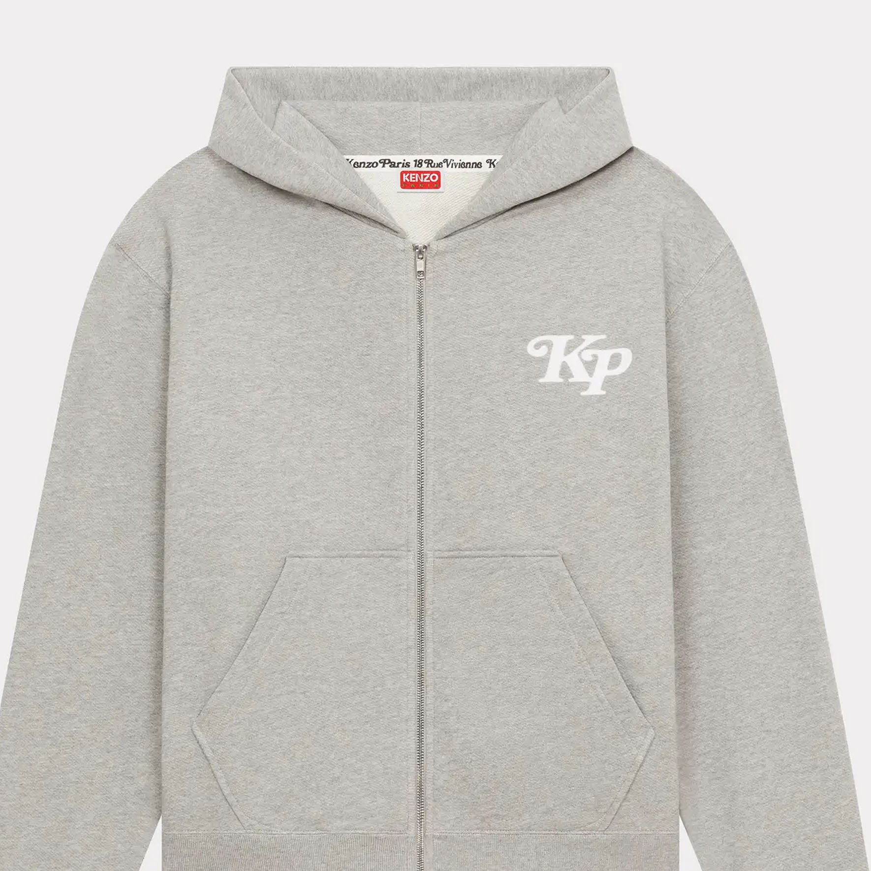 KENZO VERDY SS24 Letter Print Zip Hoodie Mens Grey. FE55SW2104MG-94 圖 7