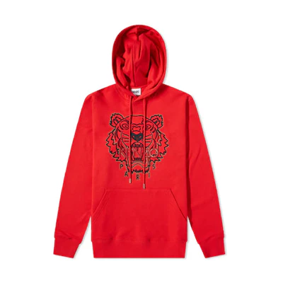 KENZO Year of the Tiger Logo Hoodie Red Tiger Print Capsule Collection FC55SW330CMB-21