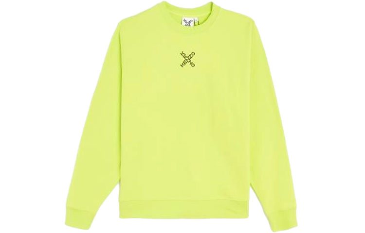 KENZO Yellow Crewneck Sweatshirt with Logo Print. FB65SW0124MS-59