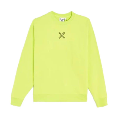 KENZO Yellow Crewneck Sweatshirt with Logo Print. FB65SW0124MS-59