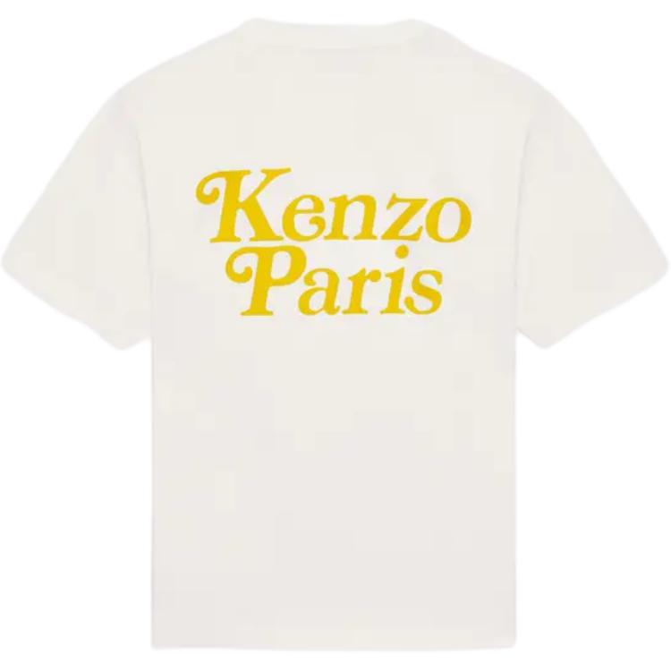 Lookbook KENZO Yellow Crewneck T-Shirt with Solid Color and Letter Print  Style FE52TS1184SO0-2B