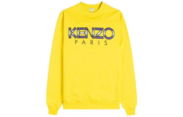 KENZO Yellow Logo Embroidered Graphic Crewneck Sweatshirt FA55SW0004MD-39