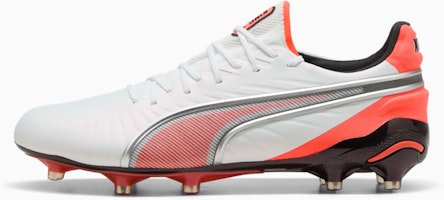 King Ultimate FG/AG Soccer Cleats PUMA White/PUMA Silver/Glowing Red/PUMA Black 108821-01 King Ultimate FG/AG Soccer Cleats PUMA White/PUMA Silver/Glowing Red/PUMA Black 108821-01