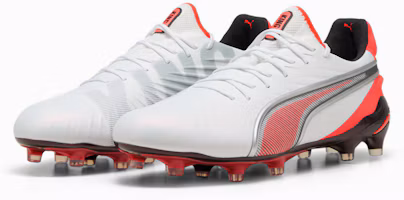 Order PUMA King Ultimate FG/AG 足球鞋 白/銀/亮紅/黑 108821-01