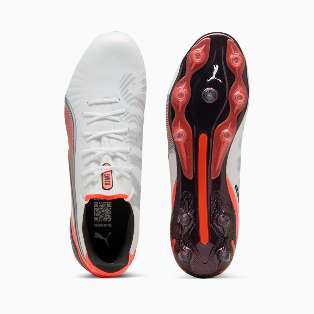 Shop PUMA King Ultimate FG/AG 足球鞋 白色/银色/炫红/黑色 108821-01