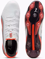 Shop PUMA King Ultimate FG/AG 足球鞋 白/銀/亮紅/黑 108821-01