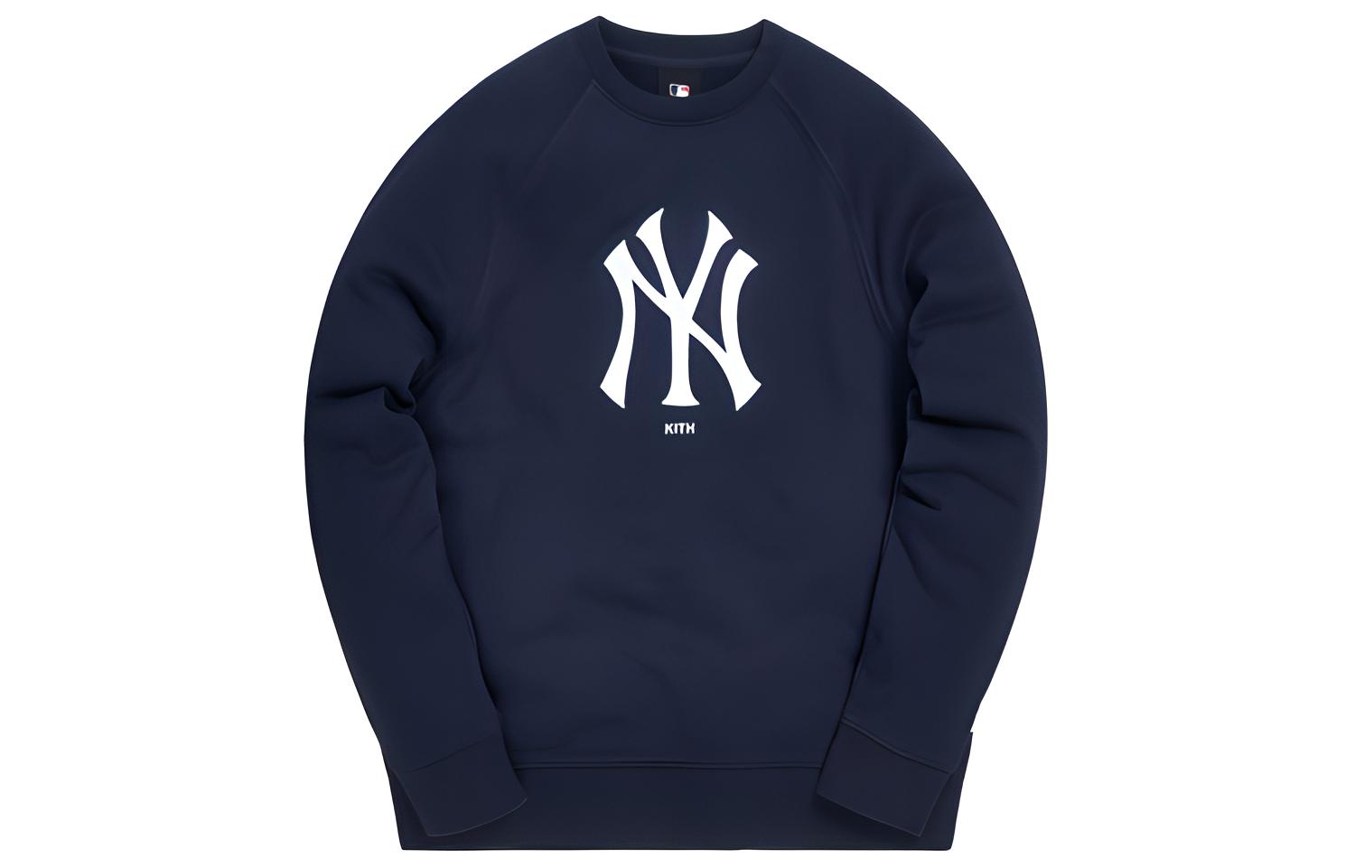 KITH × MLB New York Yankees Logo Unisex Blue Crewneck Sweatshirt KH2464-102