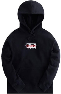 KITH ブラック フーディー レタープリント ルーズフィット プルオーバースウェットシャツ KHT030071-001 Buy KITH ブラック フーディー レタープリント ルーズフィット プルオーバースウェットシャツ KHT030071-001