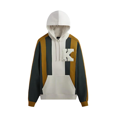 KITH Brown Colorblock Letter Hoodie with Drawstring. KHM030744-302