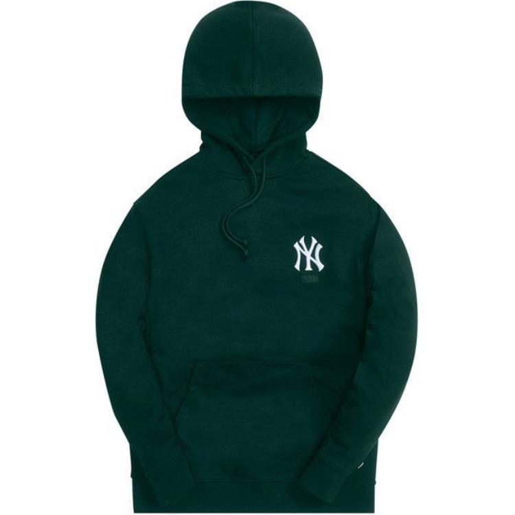 KITH  Green Hoodie with Embroidered Logo Long Sleeve Pullover. KH2640-106