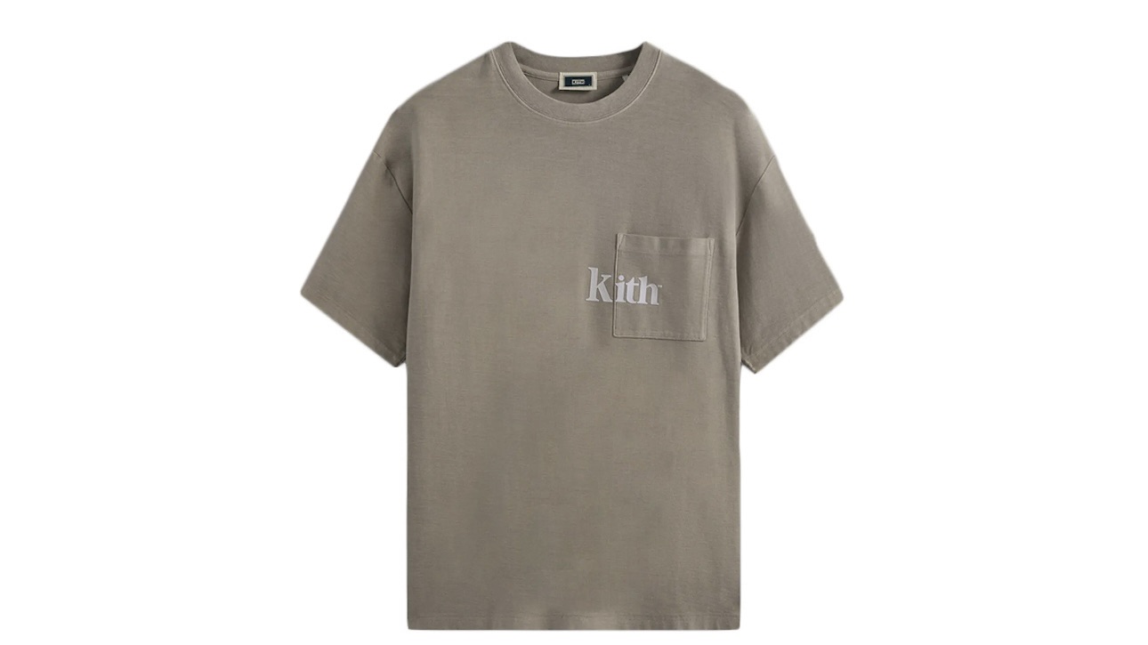 KITH  Green Retro Letter Print Casual Crewneck T-Shirt. KHM030453-240