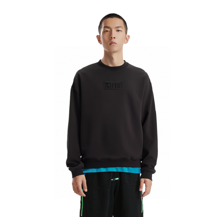 Purchase KITH Sudadera Negra de Manga Larga con Logo Sólido Impreso KHM030874-001
