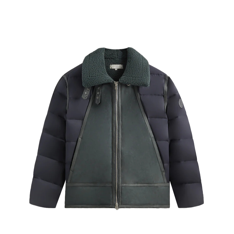 KITH Arden  Green Zip-Up Collared Patchwork Jacket. KHM010645-178