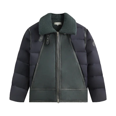 KITH Arden Green Zip-Up Collared Patchwork Jacket. KHM010645-178