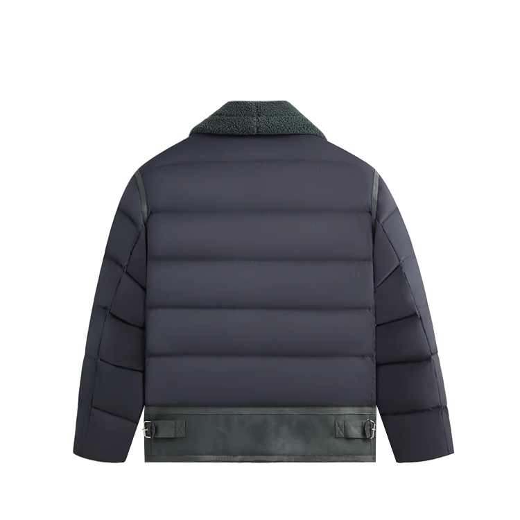 Lookbook 키스 아든 그린 집업 칼라 패치워크 자켓. KHM010645-178