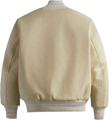 KITH Baseball Jacket Beige Unisex with Patchwork Letter Print. KHM010087-102 Lookbook KITH Baseball Jacket Beige Unisex with Patchwork Letter Print. KHM010087-102