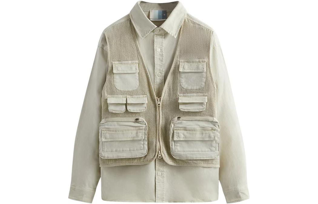KITH Beige Layered Collar Single-Breasted Jacket KHM030911-102