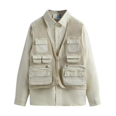 KITH Beige Layered Collar Single-Breasted Jacket KHM030911-102