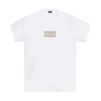 KITH Beige Moroccan Tile Classic Logo Tee White Unisex Casual T-Shirt. KH030132-101