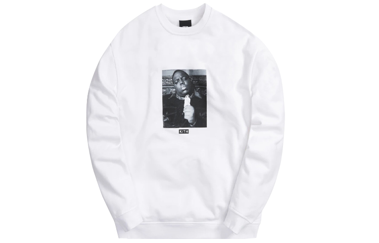 KITH BIG Crewneck Long Sleeve Sweatshirt Unisex White KH2672-101