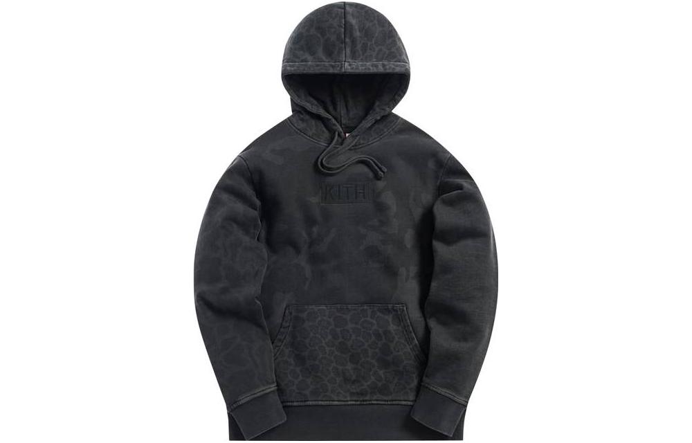 KITH Black Casual Loose Fit Hoodie Long Sleeve Sweater KH2244-214