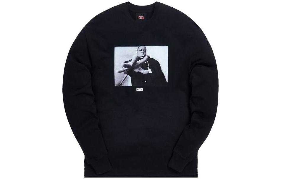 KITH Black Crewneck Graphic Print Long Sleeve Sweatshirt KH3677-100