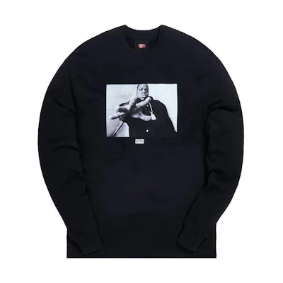 KITH Black Crewneck Graphic Print Long Sleeve Sweatshirt KH3677-100