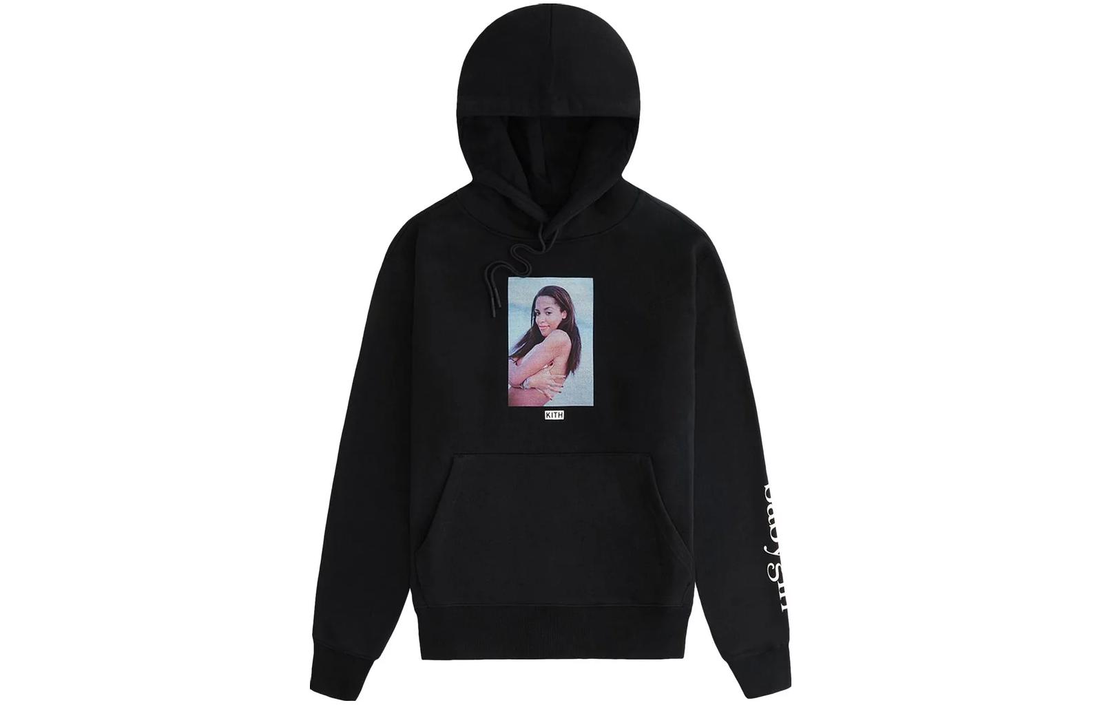 KITH Black Hoodie with Graphic and Letter Print KHW2160-001